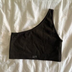 One shoulder Set Active sports bra